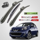 Cumpara ieftin Stergatoare TeamCar Set Complet 3 Bucati Flat Nissan Micra K13 (2010-2016) Fata 530mm+340mm Spate 300mm