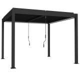 Outsunny Pergolă 3x3 m acoperiș terasă din aluminiu cu iluminare LED, telecomandă, acoperiș cu lamele reglabil | Aosom Romania