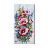 Tablou maci regali pictat manual, Puritate, 40x20cm ulei pe panza, Constantin Feraru