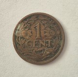 Olanda 1 Cent 1915 km # 152 moneda bronz regina Wilhelmina