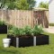 Gossi jardiniera de gradina, negru, 150x100 cm, lemn masiv pin