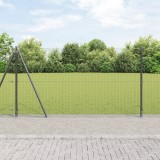 VidaXL &Icirc;ngrădire din S&acirc;rmă Sudată cu 13 St&acirc;lpi cu Fald Gri 1.2x25 m Oțel