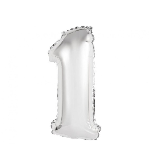 Balon Folie Cifra 35 cm Argintiu-Tip Cifra 1