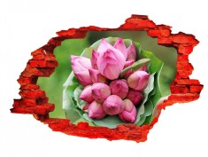 Autocolant decorativ, Gaura in perete, Arbori si flori, Multicolor, 83 cm, 432ST-2 foto
