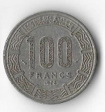 Moneda 100 francs 1975 - Ciad, Africa, Cupru-Nichel