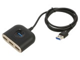 Cablu Hub USB A x4 + USB B Micro 1m Negru ABS BASEUS