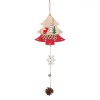 Decoratiune Craciun, Brad Lemn, Suspendabila, 44 cm, Rosu/Maro, Oem