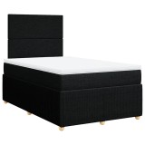 Cumpara ieftin Pat box spring cu saltea, negru, 120x200 cm, textil