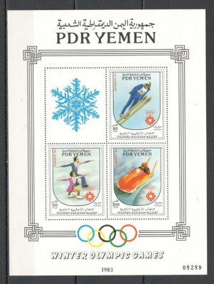 R.P.D.Yemen.1983 Olimpiada de iarna SARAJEVO-Bl. DY.42 foto