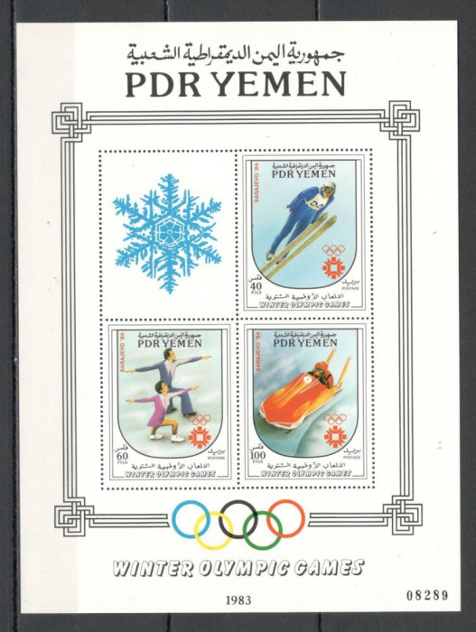 R.P.D.Yemen.1983 Olimpiada de iarna SARAJEVO-Bl. DY.42