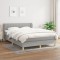 vidaXL Pat box spring cu saltea, gri deschis, 140x190 cm, textil 3126957