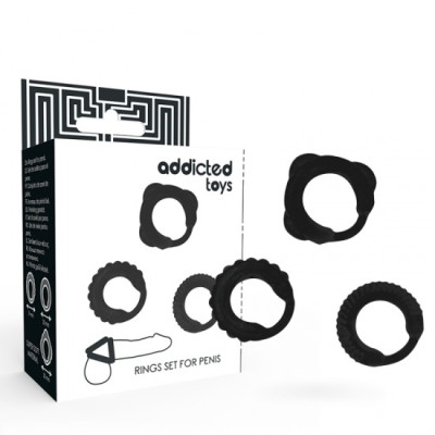 ADDICTED TOYS - C-RING SET BLACK foto