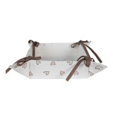 Cumpara ieftin Cos paine bumbac alb maro Iepuras 35x35x8 cm