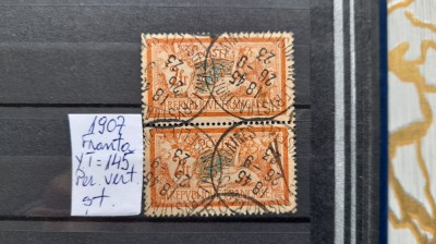 1907 Franta Merson Y.T.145 -per.vert.-stamp. foto