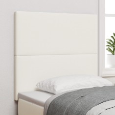 vidaXL Tăblie de pat design simplu, crem, 80 cm, catifea raiată foto