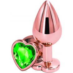 Dop Anal Brilliant Anal Plug Small, Rose Gold, Piatra Verde, Passion Labs
