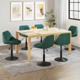 VidaXL Scaune de sufragerie pivotante 6 buc, verde &icirc;nchis, catifea 3088805