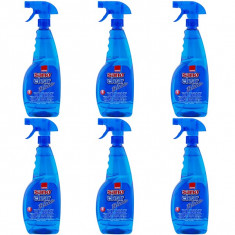 6 x Sano Clear Blue, detergent lichid pentru geamuri cu pulverizator, 6 x 750ml