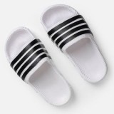 Slapi de plaja tip slides pentru femei, culoare alba, talpa groasa, CMCLASS