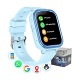 Cumpara ieftin Ceas Smartwatch copii 4G, GPS, Slot Cartela SIM, Whatsapp, Wi-Fi, Camera, Mod Spion, Buton SOS, Apel Video, Mesaj Vocal, GITECH&reg; G39, Albastru