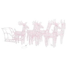 Decoratiune de Craciun cu reni si sanie, 280x28x55, acril foto
