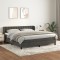 vidaXL Pat box spring cu saltea, gri &icirc;nchis, 160x200 cm, catifea 3127740
