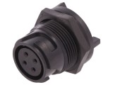 Conector circular soclu mamă 4 pini Buccaneer 4000 aurit THT