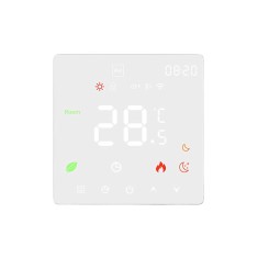 Termostat centrala Earu Wi-Fi inteligent cu fir, controlat din aplicatie telefon Tuya pentru incalzirea termica pe gaz K6H-3A, display capacitiv, Alb