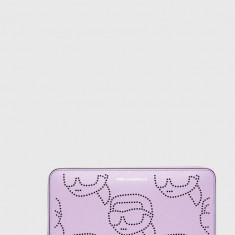 Karl Lagerfeld portofel de piele femei, culoarea violet