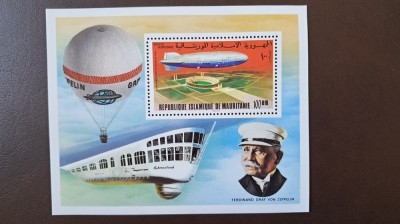 ZEPPELIN 1976 Mauritania Bl15 MNH foto