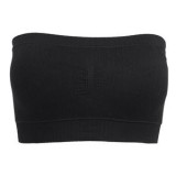 Bustier Ribat Neagră Fără Cusături cu Pernute Detasabile, CMCLASS