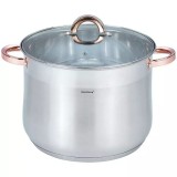 Oala din inox cu capac din sticla, diametru 28 cm, capacitate 13 litri, Klausberg