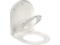 FALA Capac toaleta cu soft close in forma de D, alb, 2 in 1