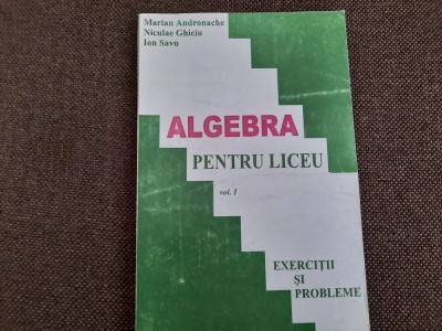 ALGEBRA PENTRU LICEU VOL 1 NICULAE GHICIU foto