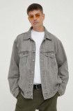 Levi&#039;s geaca jeans barbati, culoarea gri, de tranzitie, oversize