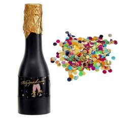 Tun de confetti in forma de sticla de sampanie