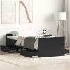 VidaXL Cadru pat cu tăblii de cap/picioare, negru, 90x190 cm 3203811