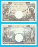 Franta (pick 96) 1000 Francs 1944 aUNC+ serie: D.3620 718