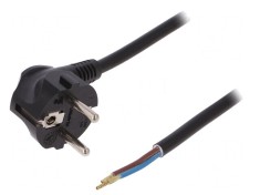 Cablu SCHUKO CEE 7/7 &icirc;n unghi cu mufă PVC