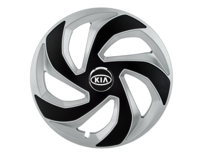 Set 4 capace roti Rex Gri-Negru R14 pentru gama auto Kia