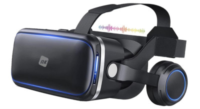 Ochelari VR cu casti NK , realitate virtuala 3D pentru telefon, negru - RESIGILAT foto