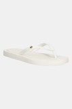 Tory Burch papuci Kira culoarea alb, cu toc plat, 162307-100