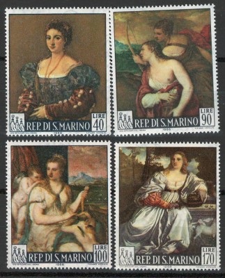 San Marino 1966 Mi 865/68 MNH - Pictura de Tiziano Vecellio (1488-1576) foto
