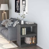 VidaXL Bibliotecă, gri, 60x35x71 cm, lemn masiv de pin