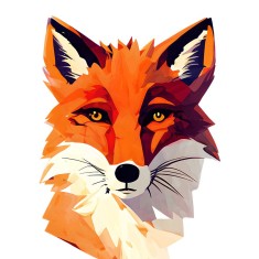Sticker decorativ, Vulpe, Portocaliu, 80 cm, 8960ST foto