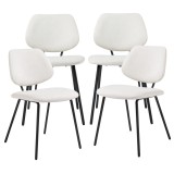 Set 4 scaune dining K&ouml;ma bej tapitate cu picioare metalice negre