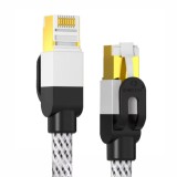 Cablu ethernet CAT7, 2 m, alb, negru