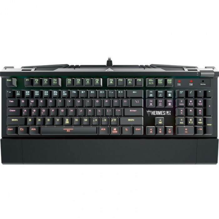 Tastatura Gamdias Hermes M2 , Gaming , Mecanica , Iluminare LED RGB , Optical Brown