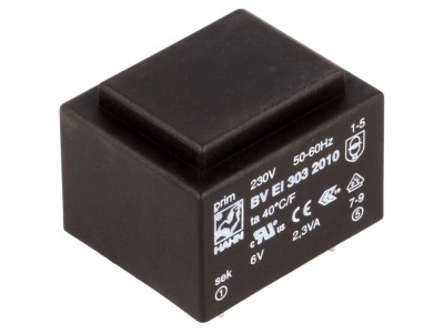 Transformator PCB 230V 6V 2,3VA foto