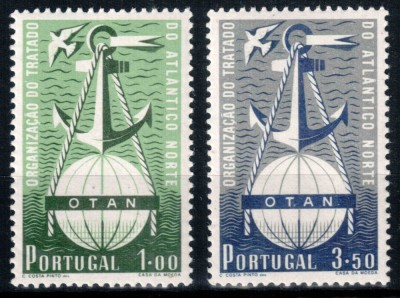 Portugalia 1952, Mi #778-779**, NATO a 3-a aniversare, MNH, cota 350 &amp;euro;! foto
